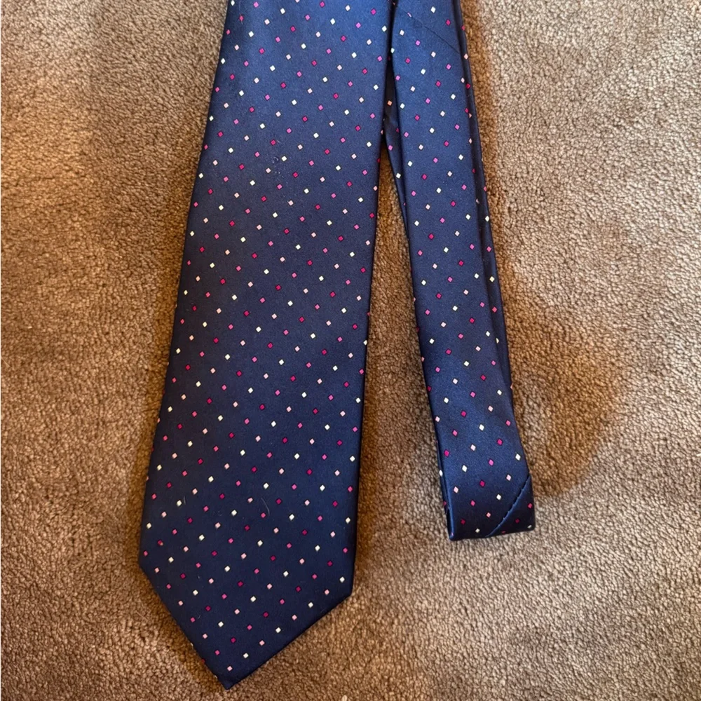 Robert Talbott Blue Tie with Pink and White Dots